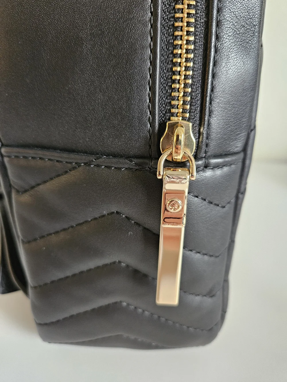 Kate Spade Black Chevron Quilted Backpack